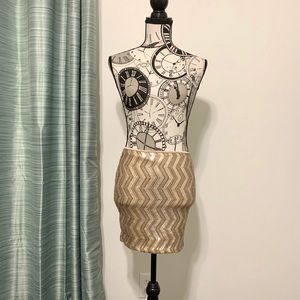 *Adrienne* Gold Sequined Skirt